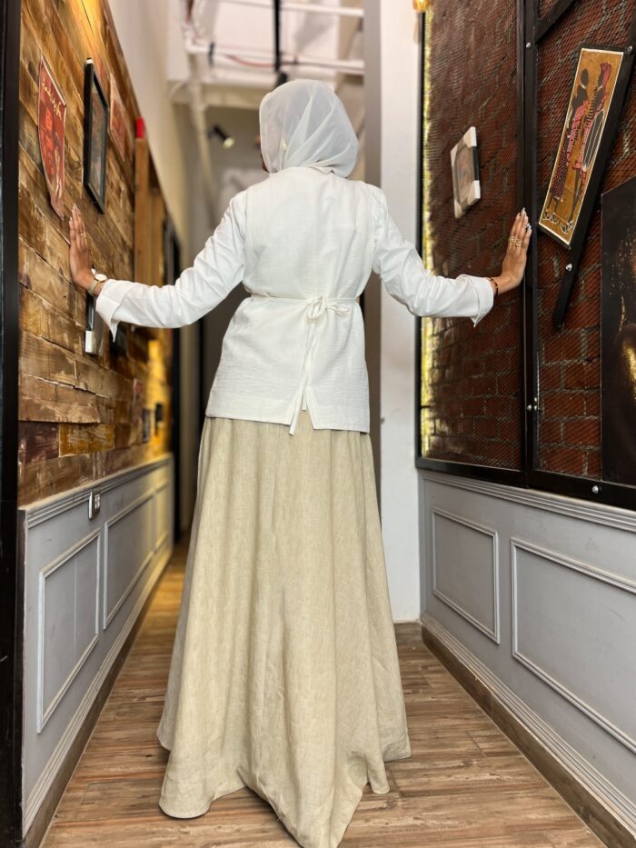 Linen Flowy Skirt - Image 4